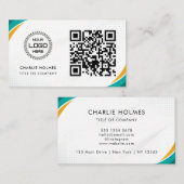 Carte De Visite Code QR Logo d'entreprise | Professionnel et Moder (Devant / Derrière)