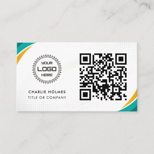 Carte De Visite Code QR Logo d'entreprise | Professionnel et Moder (Devant)