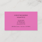 Carte De Visite Code QR Logo d'entreprise | Rose Chaud Moderne (Dos)