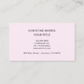 Carte De Visite Code QR Logo d'entreprise | Rose Moderne (Dos)
