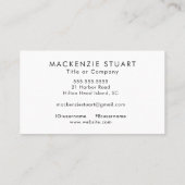 Carte De Visite Code QR Logo d'entreprise Simple Moderne Professio (Dos)