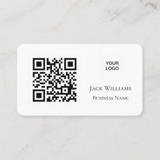 Carte De Visite Code QR Logo d'entreprise Simple Professional Mode (Devant)