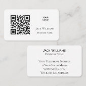 Carte De Visite Code QR Logo d'entreprise Simple Professional Mode (Devant / Derrière)