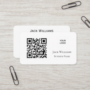 Carte De Visite Code QR Logo d'entreprise Simple Professional Mode