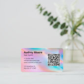 Carte De Visite Code QR Logo des Coiffeurs Salon de Coiffure (Debout devant)