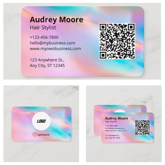Carte De Visite Code QR Logo des Coiffeurs Salon de Coiffure