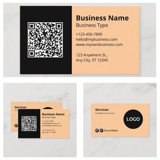 Carte De Visite Code QR Logo d'Information Commerciale Professionn