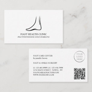 Carte De Visite code qr logo du docteur en podologie pour les soin