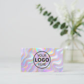Carte De Visite Code QR Logo Effet 3D Iridescent (Debout devant)