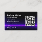 Carte De Visite Code QR Logo Elegant Eyelash (Devant)