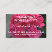 Carte De Visite Code QR Logo Entreprise Géranium Rose 3,5 x 2,0 (Devant)