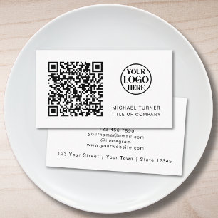 Carte De Visite Code QR Logo Entreprise Moderne Professionnel