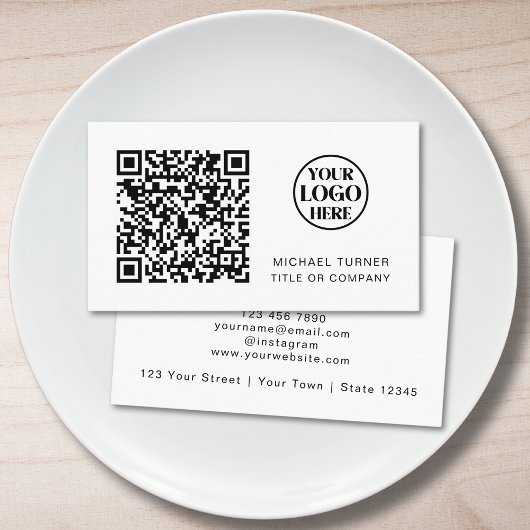 Carte De Visite Code QR Logo Entreprise Moderne Professionnel
