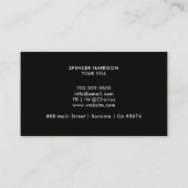 Carte De Visite Code QR Logo Entreprise Moderne Professionnel Noir (Dos)