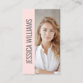 Carte De Visite Code QR Logo Entreprise Moderne Professionnel Rose (Devant)