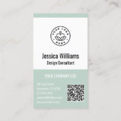 Carte De Visite Code QR Logo Entreprise Moderne Professionnel Vert (Dos)