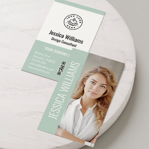 Carte De Visite Code QR Logo Entreprise Moderne Professionnel Vert
