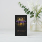 Carte De Visite Code QR Logo Entreprise Noir (Debout devant)