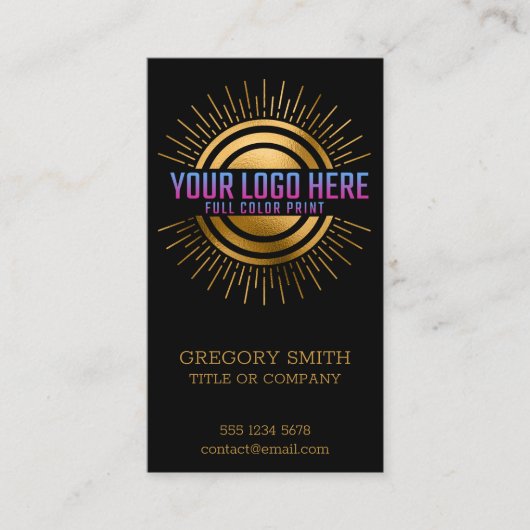 Carte De Visite Code QR Logo Entreprise Noir (Devant)