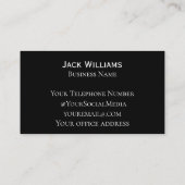 Carte De Visite Code QR Logo Entreprise Noir Professionnel Moderne (Dos)