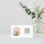 Carte De Visite Code QR Logo Entreprise Vert Moderne (Debout devant)