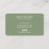 Carte De Visite Code QR Logo Entreprise Vert Moderne (Dos)