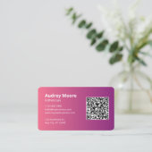Carte De Visite Code QR Logo Esthéticienne Maquillage (Debout devant)