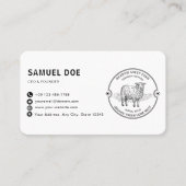 Carte De Visite Code QR LOGO Ferme de mouton d'agneau rustique  (Devant)