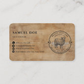 Carte De Visite Code QR LOGO Ferme de mouton d'agneau rustique (Devant)