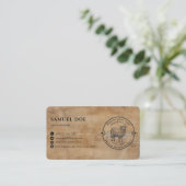 Carte De Visite Code QR LOGO Ferme de mouton d'agneau rustique (Debout devant)