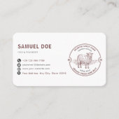 Carte De Visite Code QR LOGO Ferme de mouton d'agneau rustique Rou (Devant)
