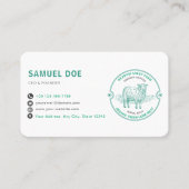 Carte De Visite Code QR LOGO Ferme de moutons d'agneau rustique Ve (Devant)