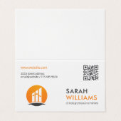 Carte De Visite Code QR | Logo Finance (Extérieur déplié)