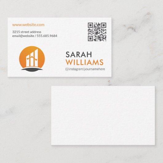 Carte De Visite Code QR | Logo Finance (Devant / Derrière)