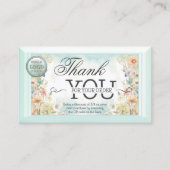 Carte De Visite Code QR Logo Floral Boho Merci pour votre commande (Devant)