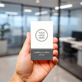 Carte de visite code QR Logo générique simple Gris