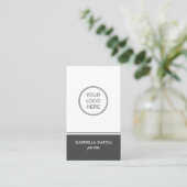 Carte de visite code QR Logo générique simple gris (Debout devant)