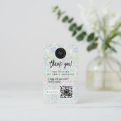 Carte De Visite Code QR & Logo Holographique Paillettes Merci (Debout devant)