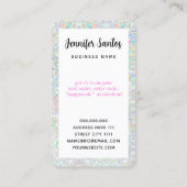 Carte De Visite Code QR & Logo Holographique Paillettes Merci (Dos)