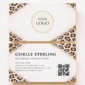 Carte De Visite Code QR Logo Impression Léopard Guépard Profession