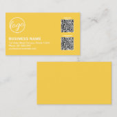 Carte De Visite Code QR Logo Jaune Professionnel Moderne (Devant / Derrière)