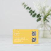 Carte De Visite Code QR Logo Jaune Professionnel Moderne (Debout devant)