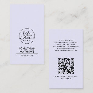 Carte De Visite Code QR Logo Lavande Générique Professionnel