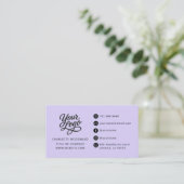 Carte De Visite Code QR Logo Lavande Professionnel (Debout devant)