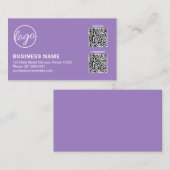 Carte De Visite Code QR Logo Lavande Professionnel Moderne (Devant / Derrière)