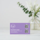 Carte De Visite Code QR Logo Lavande Professionnel Moderne (Debout devant)