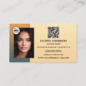 Carte De Visite Code QR Logo Loup Pleine Lune Chaman (Dos)