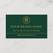 Carte De Visite Code QR Logo Luxe Vert Or (Devant)