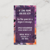 Carte De Visite Code QR Logo Lys Orange Rose Violet (Dos)
