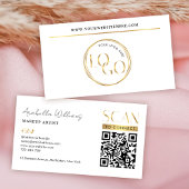 Carte De Visite Code QR Logo Makeup Beauté Salon Or Moderne